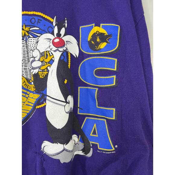 Vintage 1993 UCLA Bruins Sylvester Looney Tunes Crewneck Sweatshirt - Size XL - Picture 3 of 7